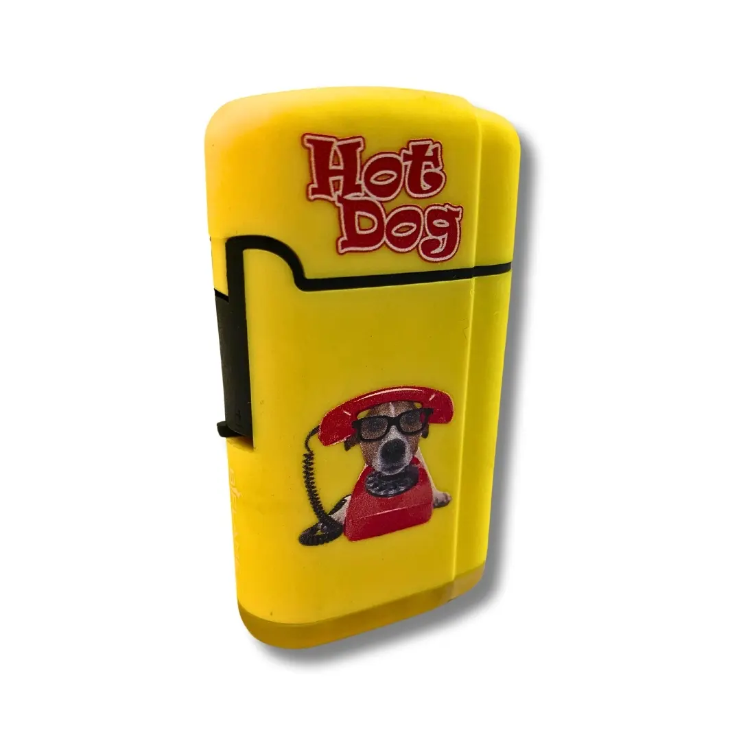 B Flame Sturmfeuerzeug Jetflame Hot Dog Gelb