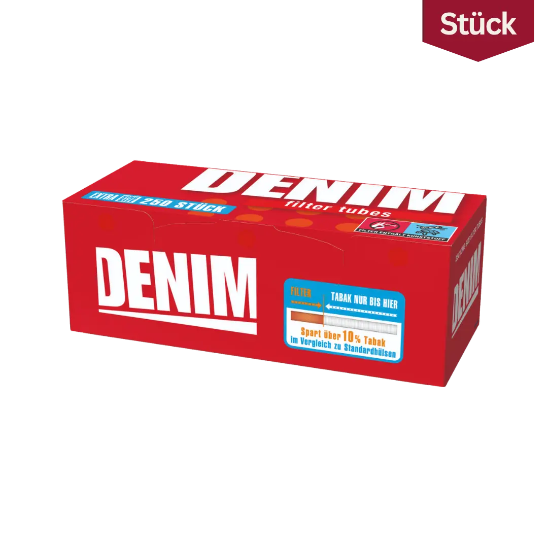 Denim Zigarettenhülsen Extra Size (250 Stück)