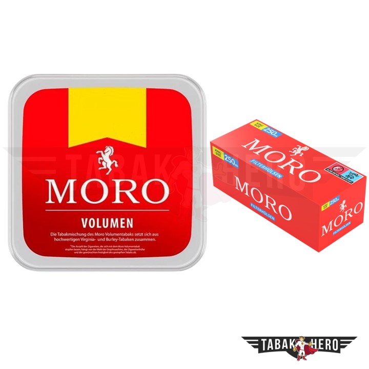 Moro  Red Volumen Tabak Eimer 155g + 500 Moro King Size Hülsen