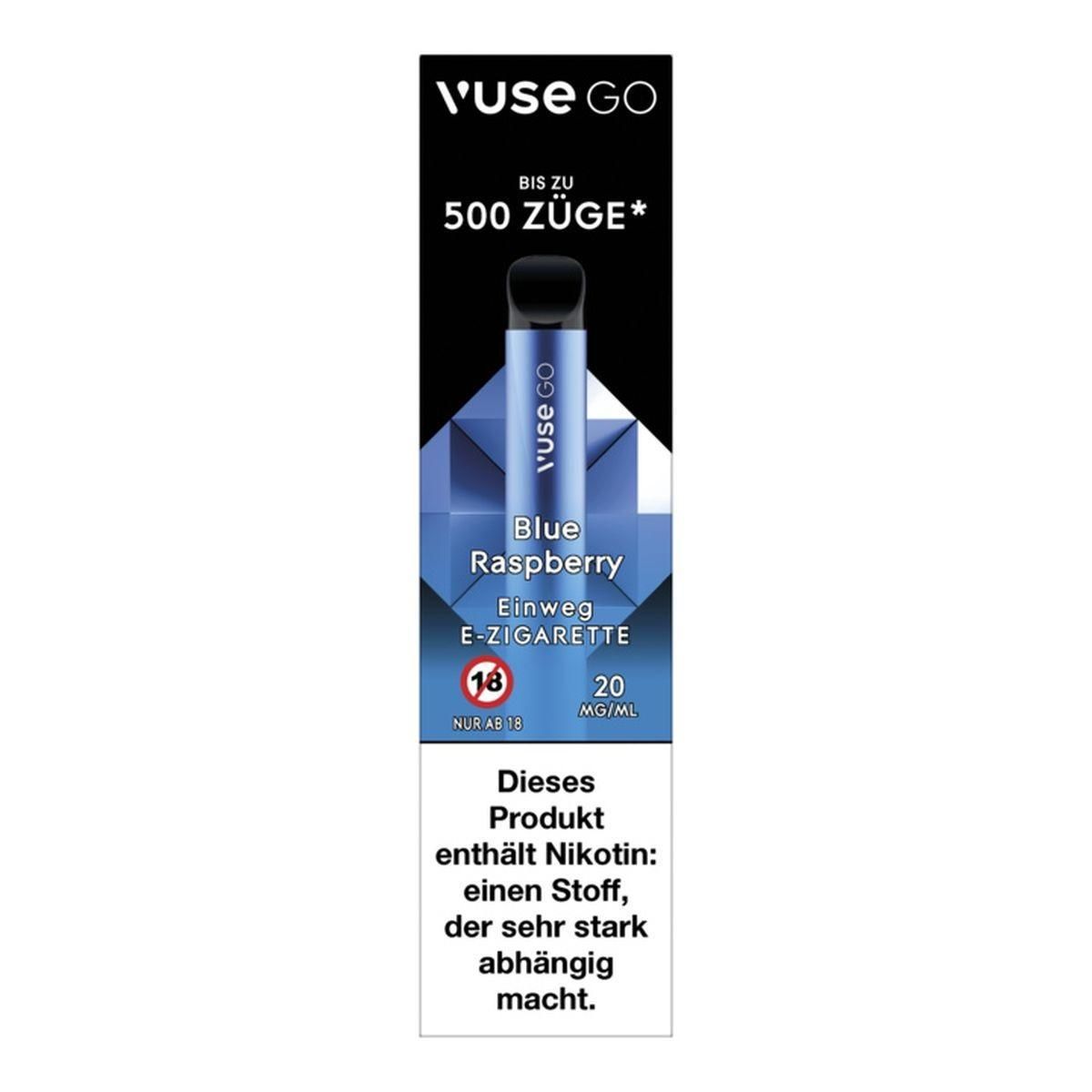 4031300292853BbGi9zdw71K2D Vuse GO 500 Blue Raspberry Vape Einweg E-Zigarette 20mg AP