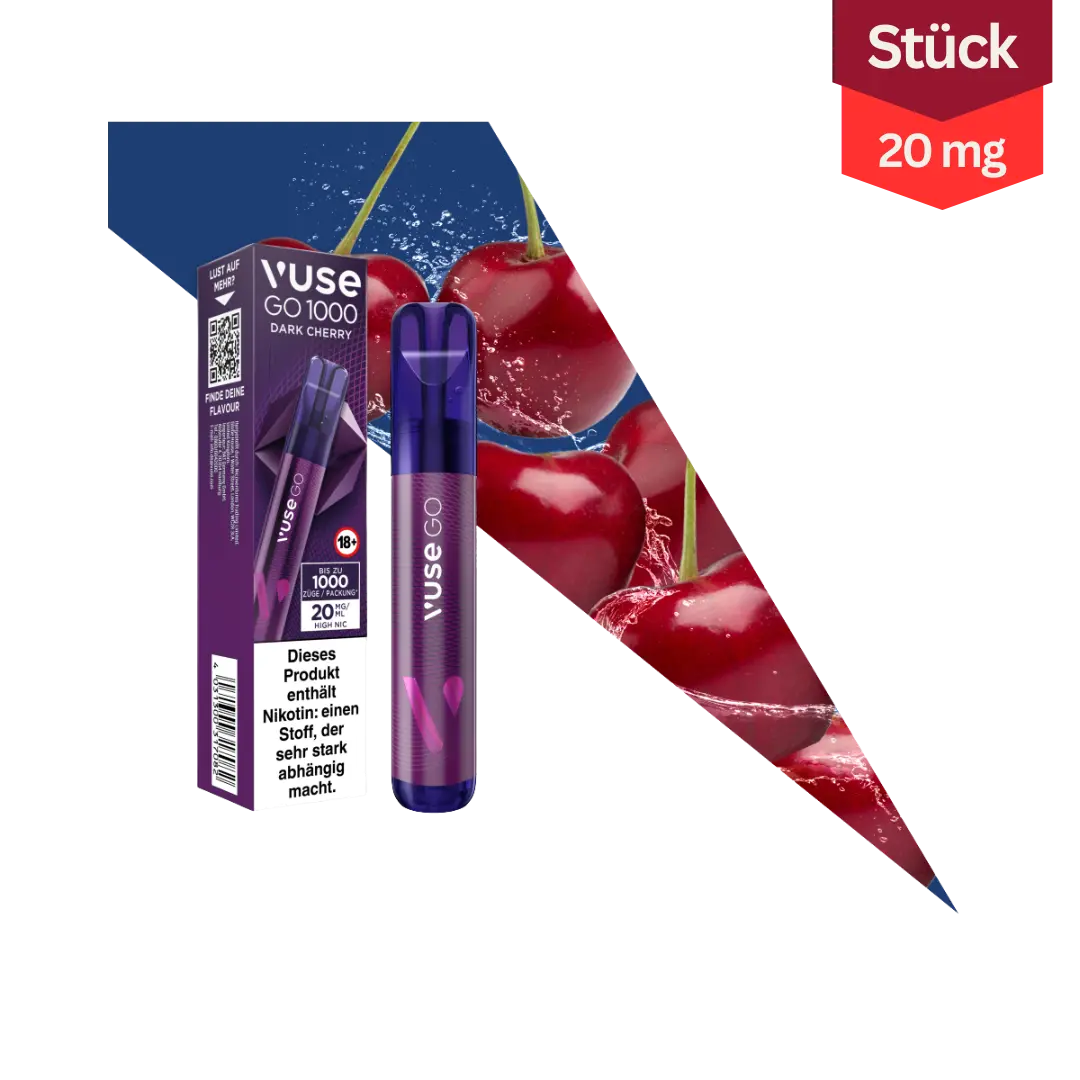 Vuse GO 1000 Dark Cherry Vape Einweg E-Zigarette 20mg Vuse GO 1000 Dark Cherry Vape Einweg E-Zigarette 20mg