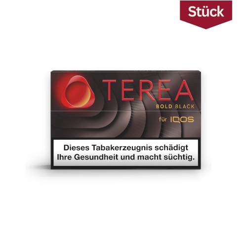 IQOS Terea Tabaksticks Bold Black 20er Packung. Kräftige Tabaksticks mit SMARTCORE-Technologie für induktive Erhitzungs-Thermodynamik.