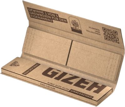 Gizeh Blättchen Unbleached King Size Extra Fine mit Tips (34 Blatt)