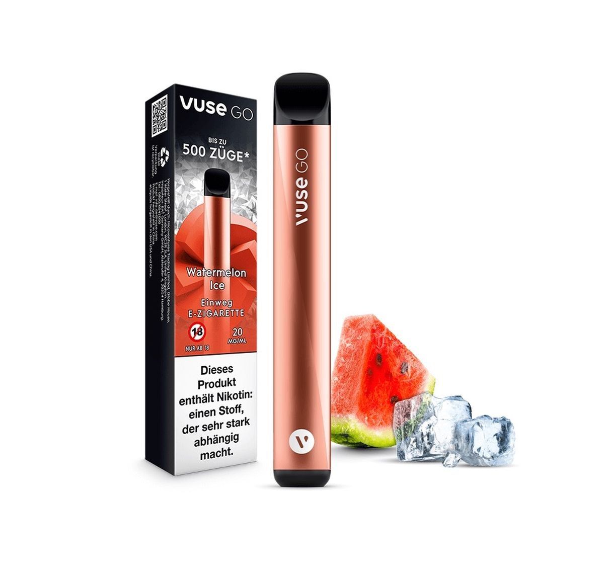 4031300279465ZJMsK34ZWiCqx Vuse GO 500 Watermelon Ice Vape Einweg E-Zigarette 20mg AP
