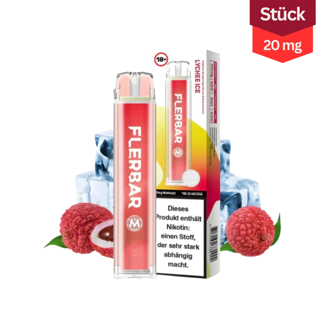 Flerbar M Lychee Ice Vape Einweg E-Zigarette 20mg