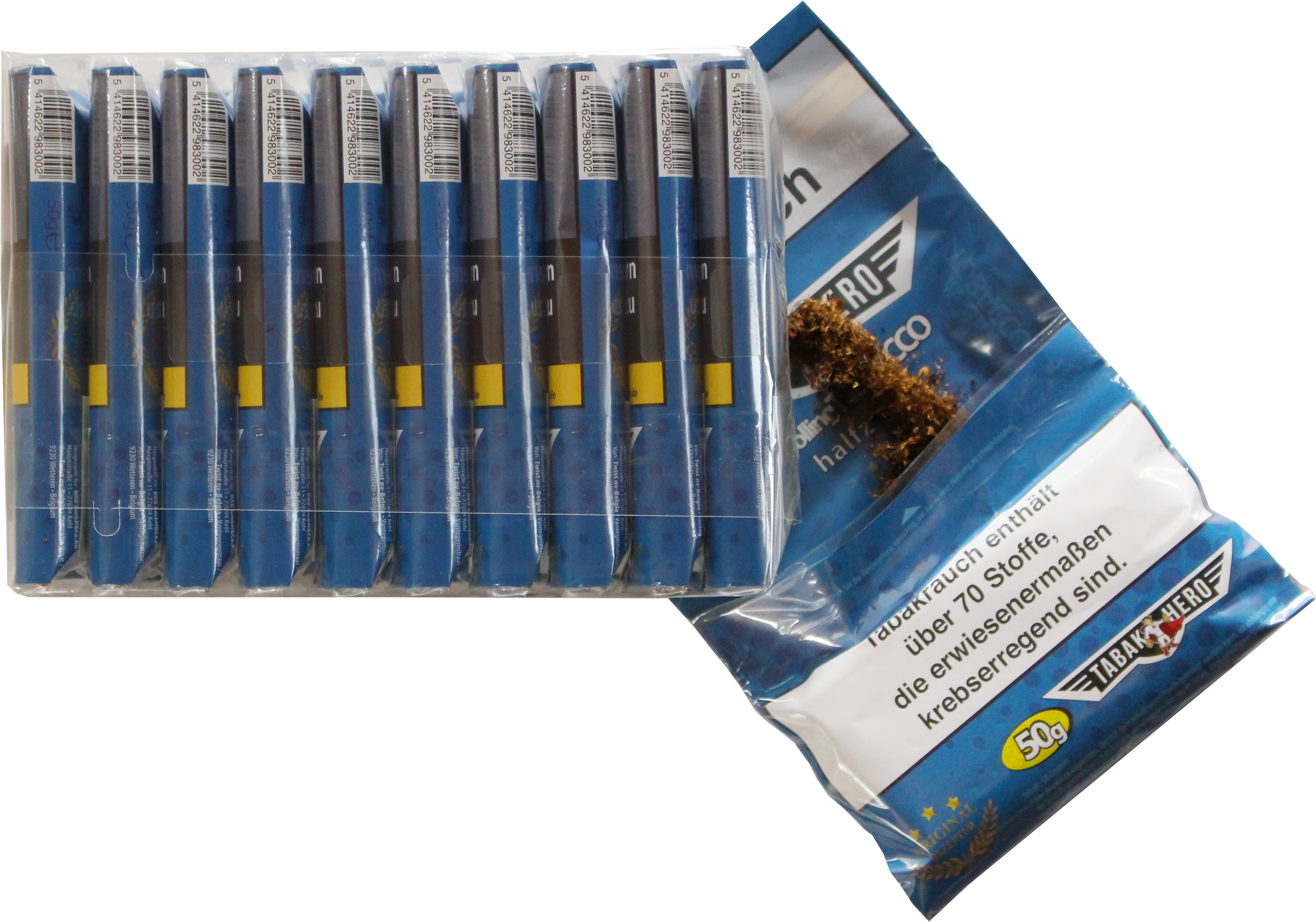 Tabakhero Halfzware Pouch (10 Stück x 50g)