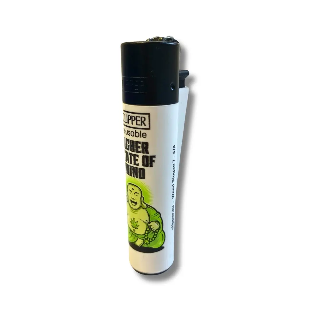 Clipper Feuerzeug Weed Slogan 7 4/4 Ansicht