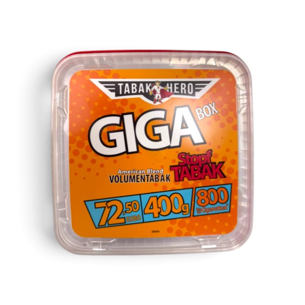 Günstige Zigarettentabak Volumentabak - Tabakhero Giga Box Stopftabak 400g