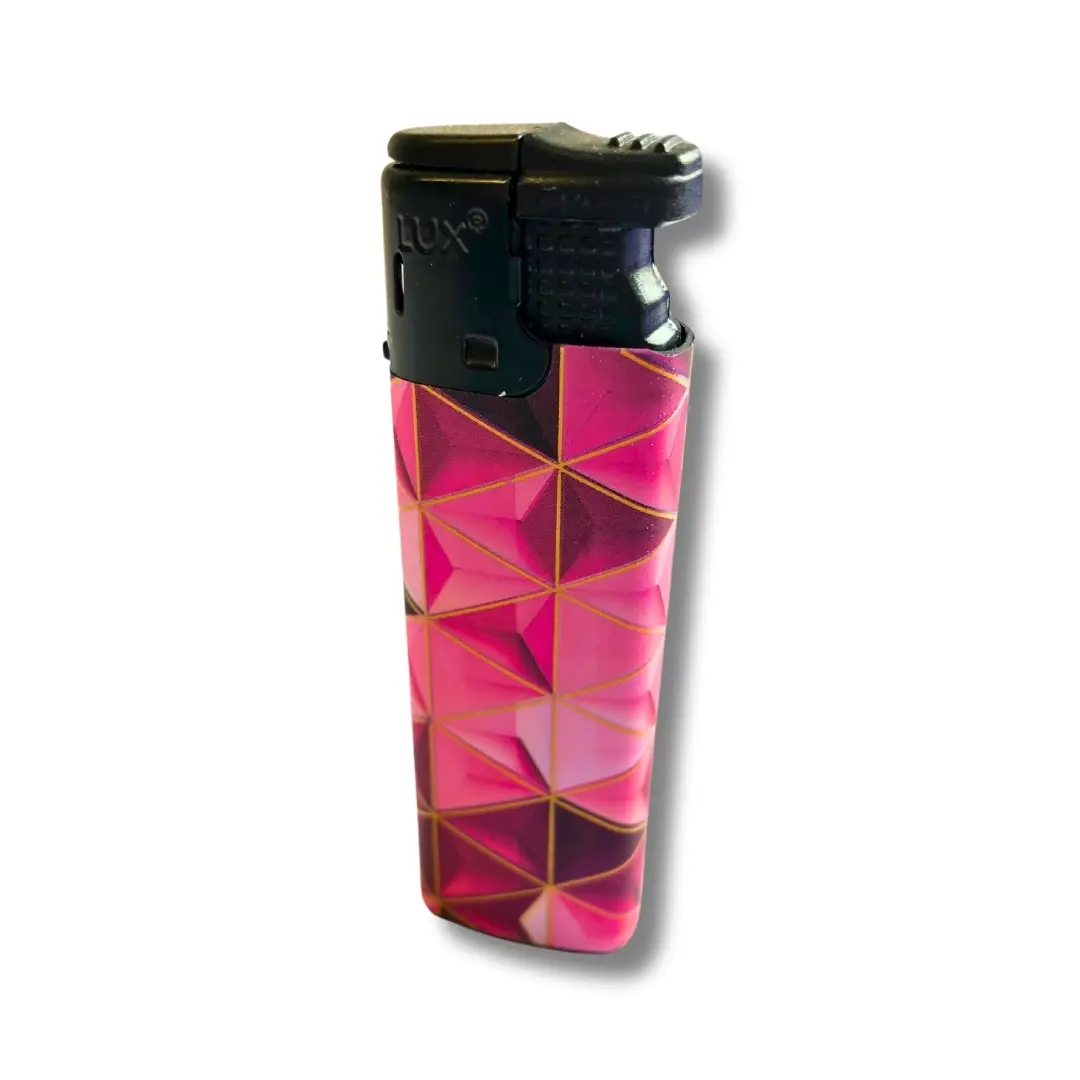 Lux Sturmfeuerzeug Jetflame Dreieck Muster Rosa