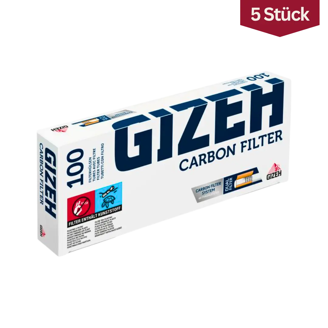 Bundle: Gizeh Carbon Filter Zigaretten Hülsen King Size (5x100 Stück)