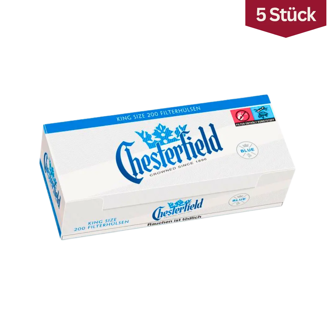 Bundle: Chesterfield Blue Zigaretten Hülsen (5x200 Stück)
