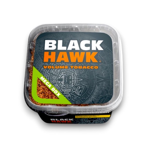 Black Hawk Stopftabak 230g Eimer. Kräftiger Blend mit expandierter Faser-Architektur für makellose Abbrand-Thermodynamik und höchste maschinelle Stopfeffizienz.