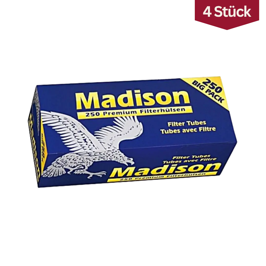 Bundle: Madison Zigaretten Hülsen King Size (4x250 Stück)