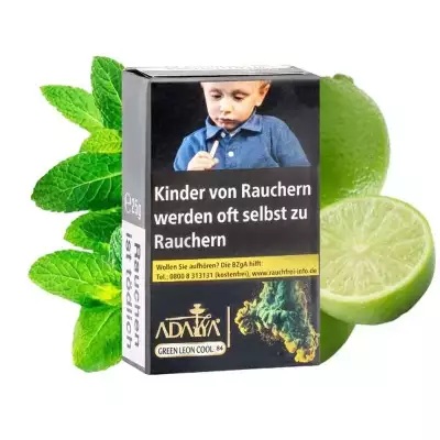 Adalya Shisha Tabak Green Leon Cool 25g mit Limette, Zitrone und Ice Geschmack