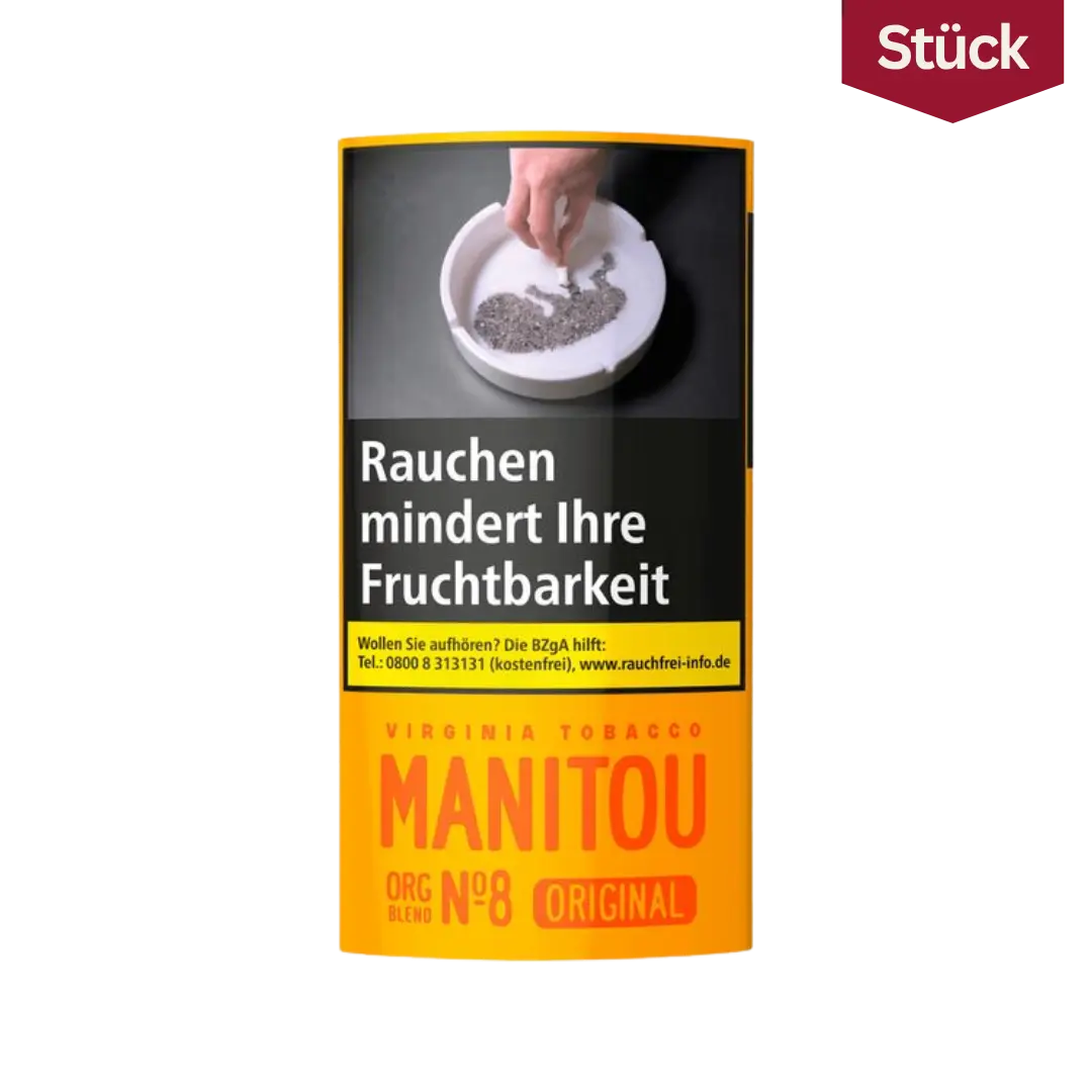 Manitou Organic Blend Gold No8 Feinschnitt Tabak Pouch (30g)