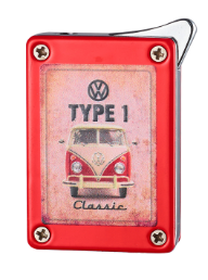 VW Volkswagen Metall Feuerzeug Vintage Type 1 Classic Rot