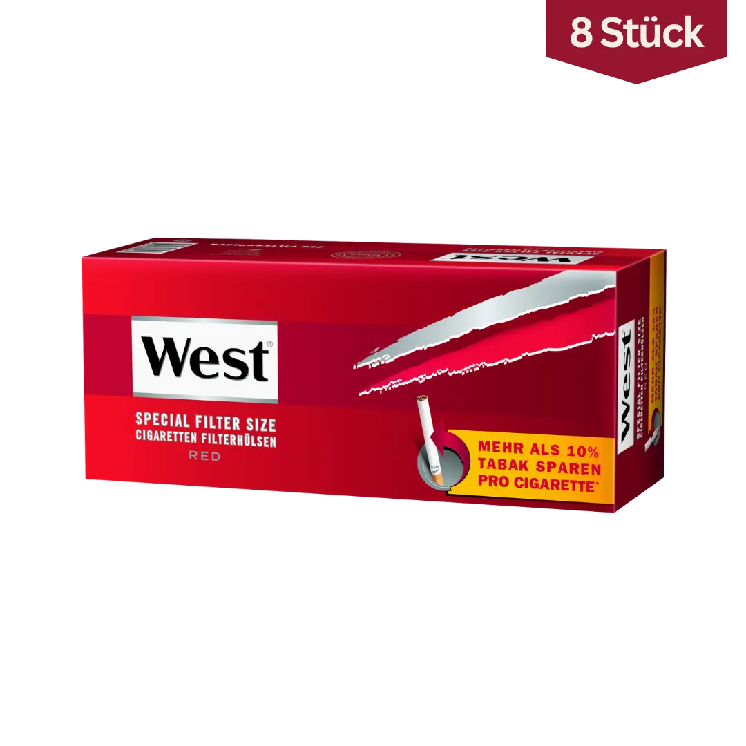 Bundle: West Red Filterhülsen Extra Size (8x250 Stück)