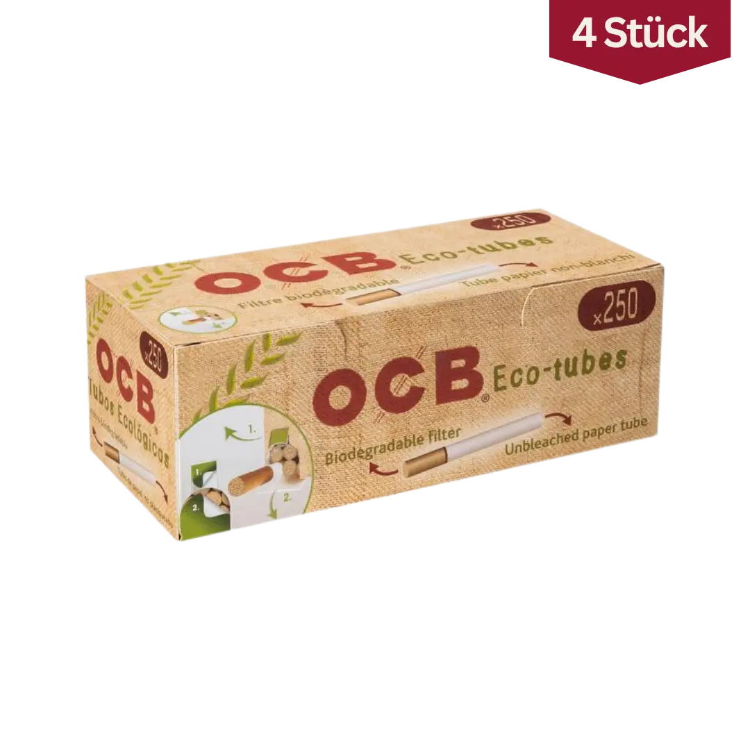 Bundle: OCB Hülsen Organic Zigarettenhülsen (4x250 Hülsen)