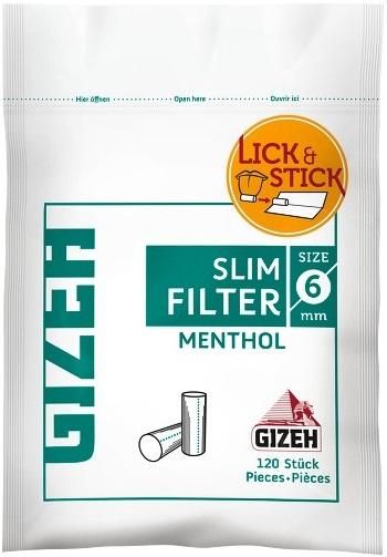 10 x 120 Stück Gizeh Slim Filter Menthol-Filter