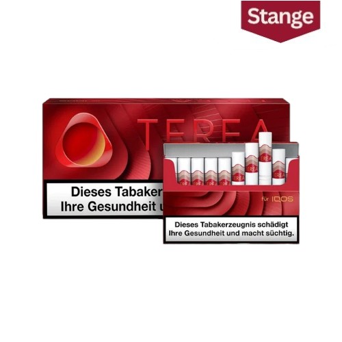 Terea Bold Red Stange mit 10x 20 Stück Tabaksticks für IQOS Iluma. Kräftiger Vorrat mit SMARTCORE-Technologie für induktive Erhitzungs-Thermodynamik.