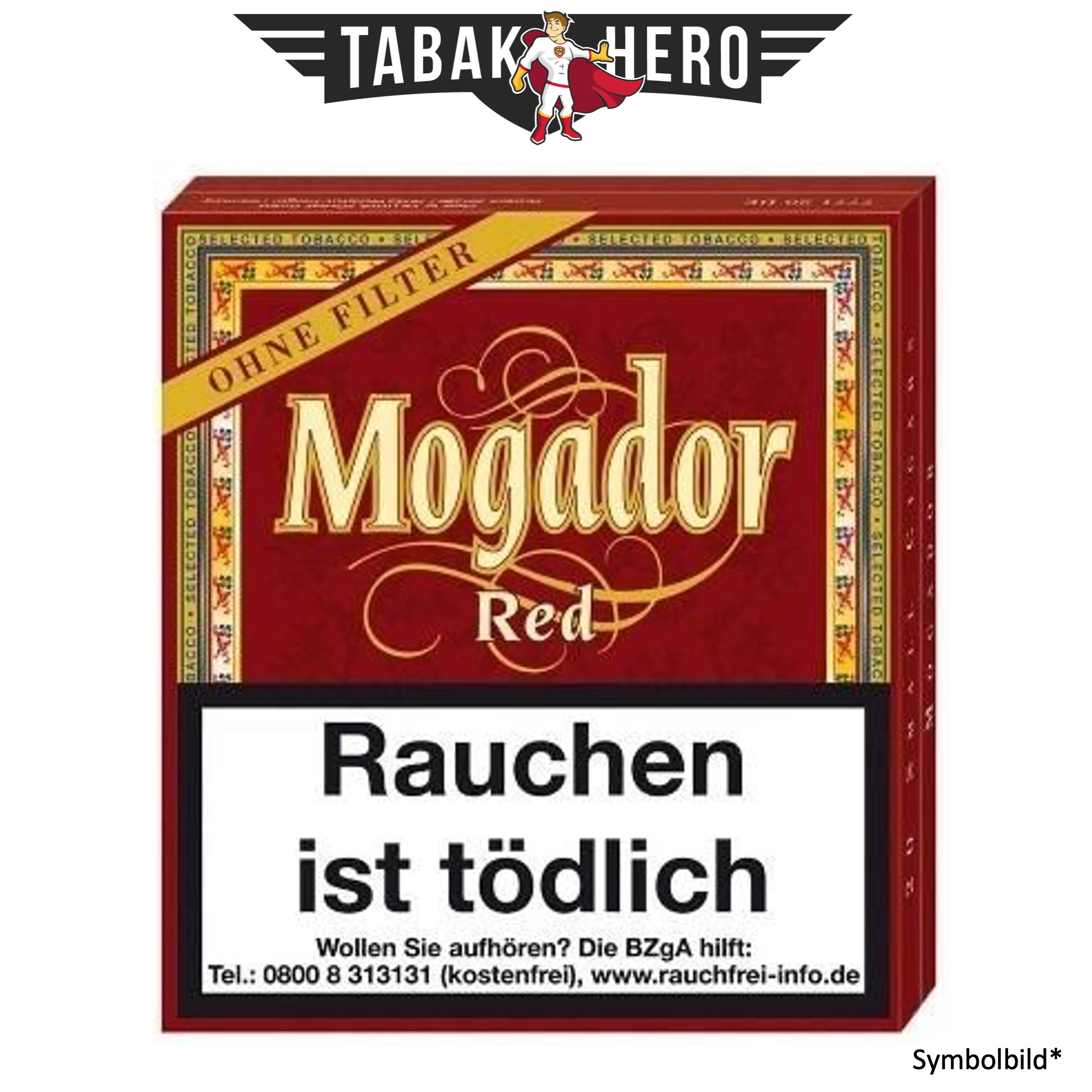 Mogador Red Zigarillo Stange ohne Filter (10x20 Stück)