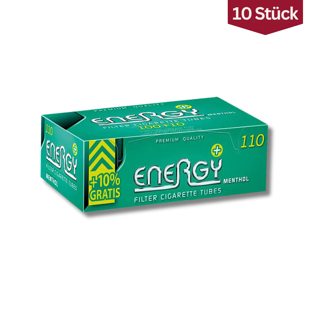 Bundle: Energy Plus + Menthol Zigarettenhülsen King Size (10x110 Stück)