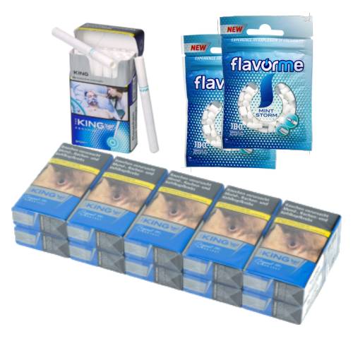 Bundle aus King Centrio Storm 100's Zigaretten Stange und 200 FlavorMe Mint Super Slim Steckfiltern