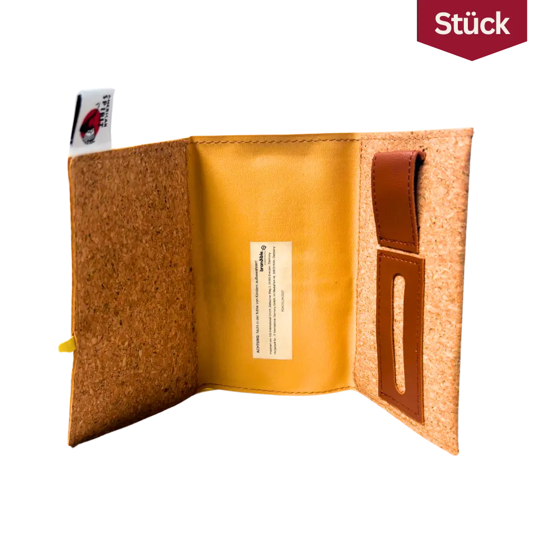 American Spirit Kork Tabakpouch aufgeklappt