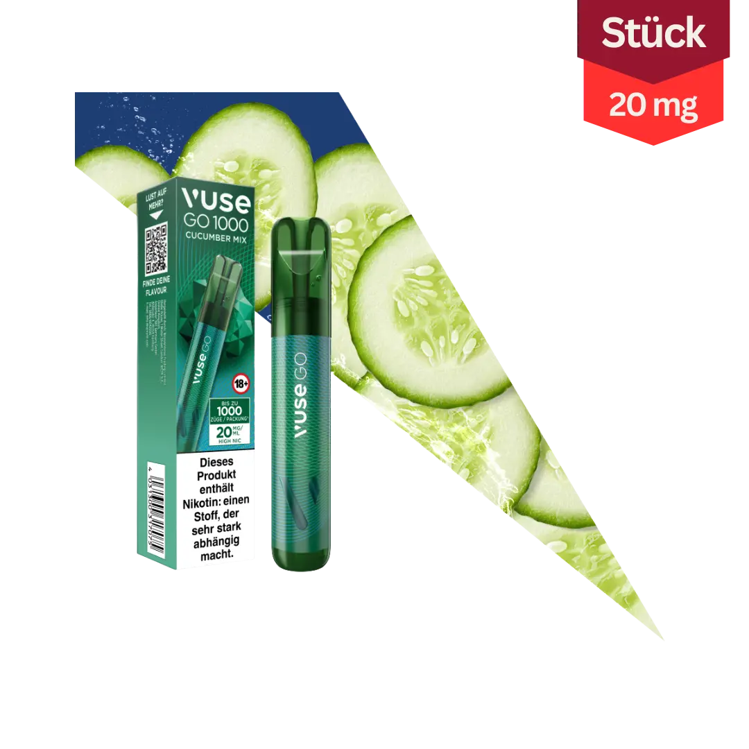 Vuse GO 1000 Cucumber Mix Vape Einweg E-Zigarette 20mg Vuse GO 1000 Cucumber Mix Vape Einweg E-Zigarette 20mg