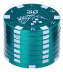 Grinder Poker Chips 42mm Grün mit Haizähnen (Ø 42mm / 3 Teilig)