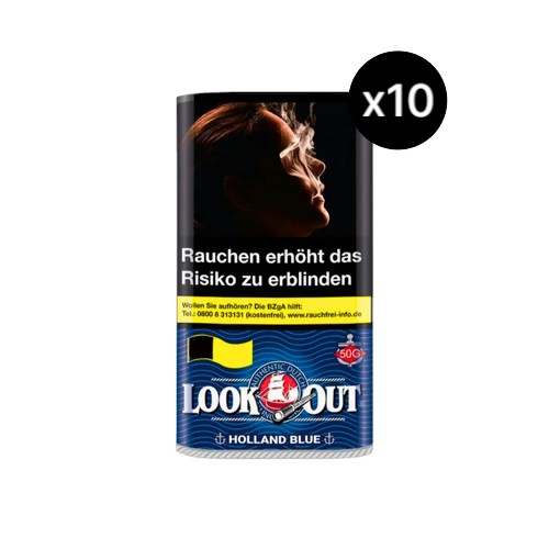 Bundle mit Look Out Blue Halfzware Drehtabak 10x 40g Pouches. Langfaseriger Dutch Blend für makellose RYO-Dreheigenschaften und lineare Thermodynamik.