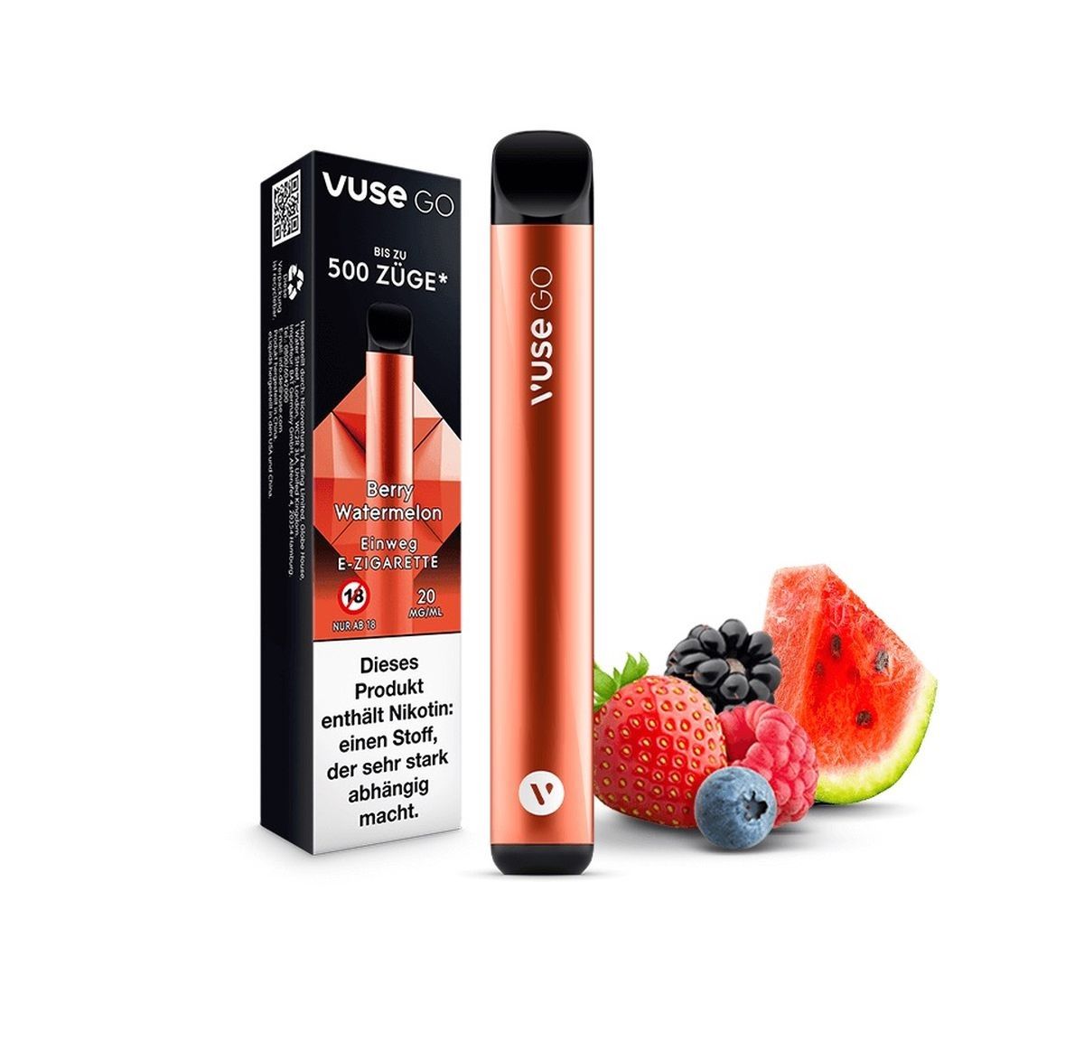 4031300279441h4IfCDnpqVUYe Vuse GO 500 Berry Watermelon Vape Einweg E-Zigarette 20mg AP