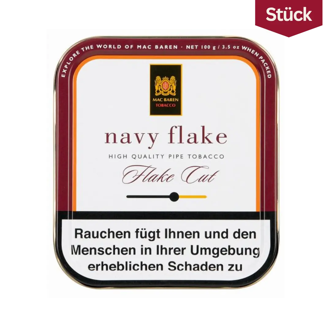 Mac Baren Navy Flake Flake Cut Tabak Pfeifentabak Dose (100g)