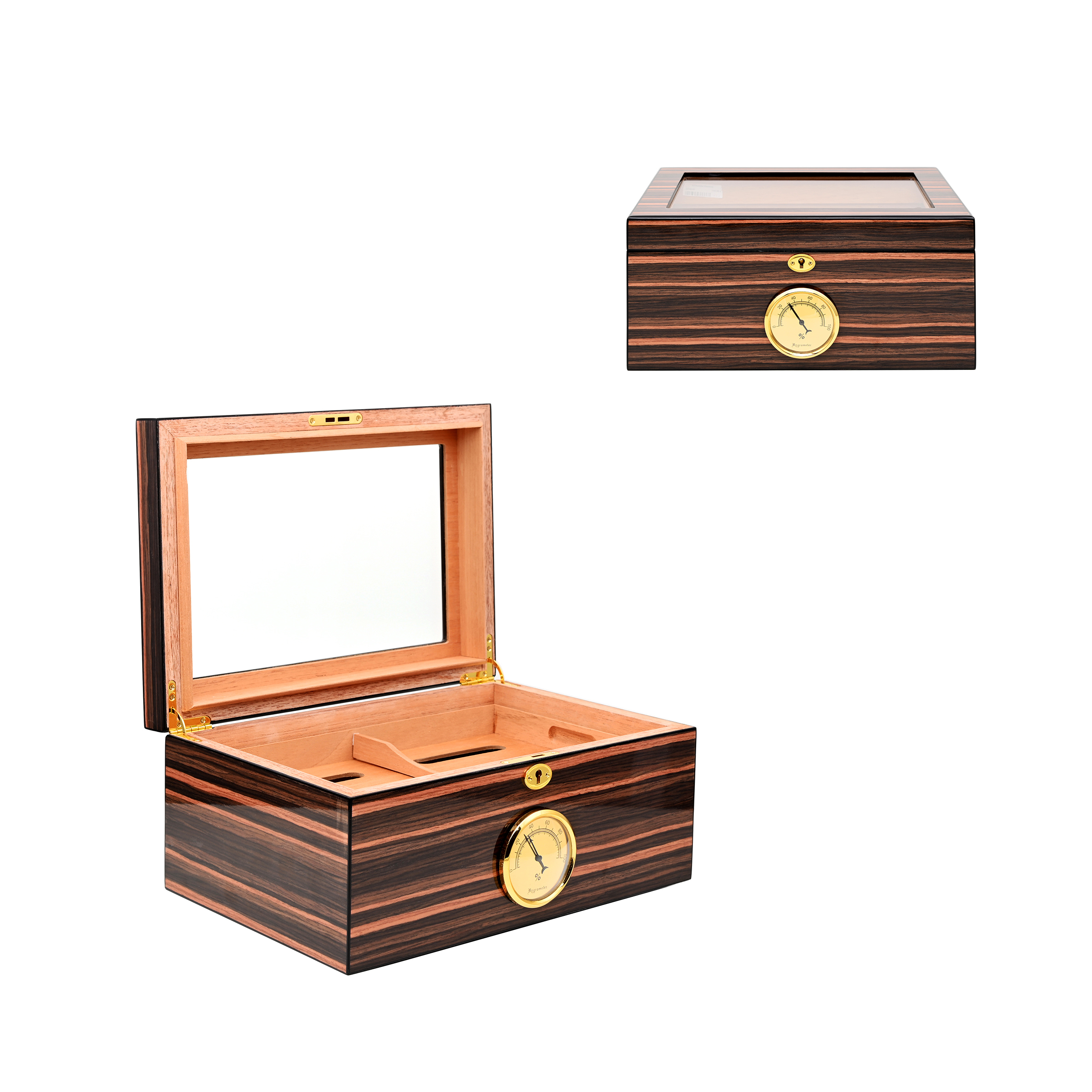 Colton - Humidor Racing Ebenholz mit Glasfenster