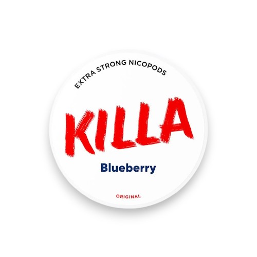 Killa Blueberry (20) Nicotine Pouches Dose tabakfreier All White Snus Extra Strong Nicopods