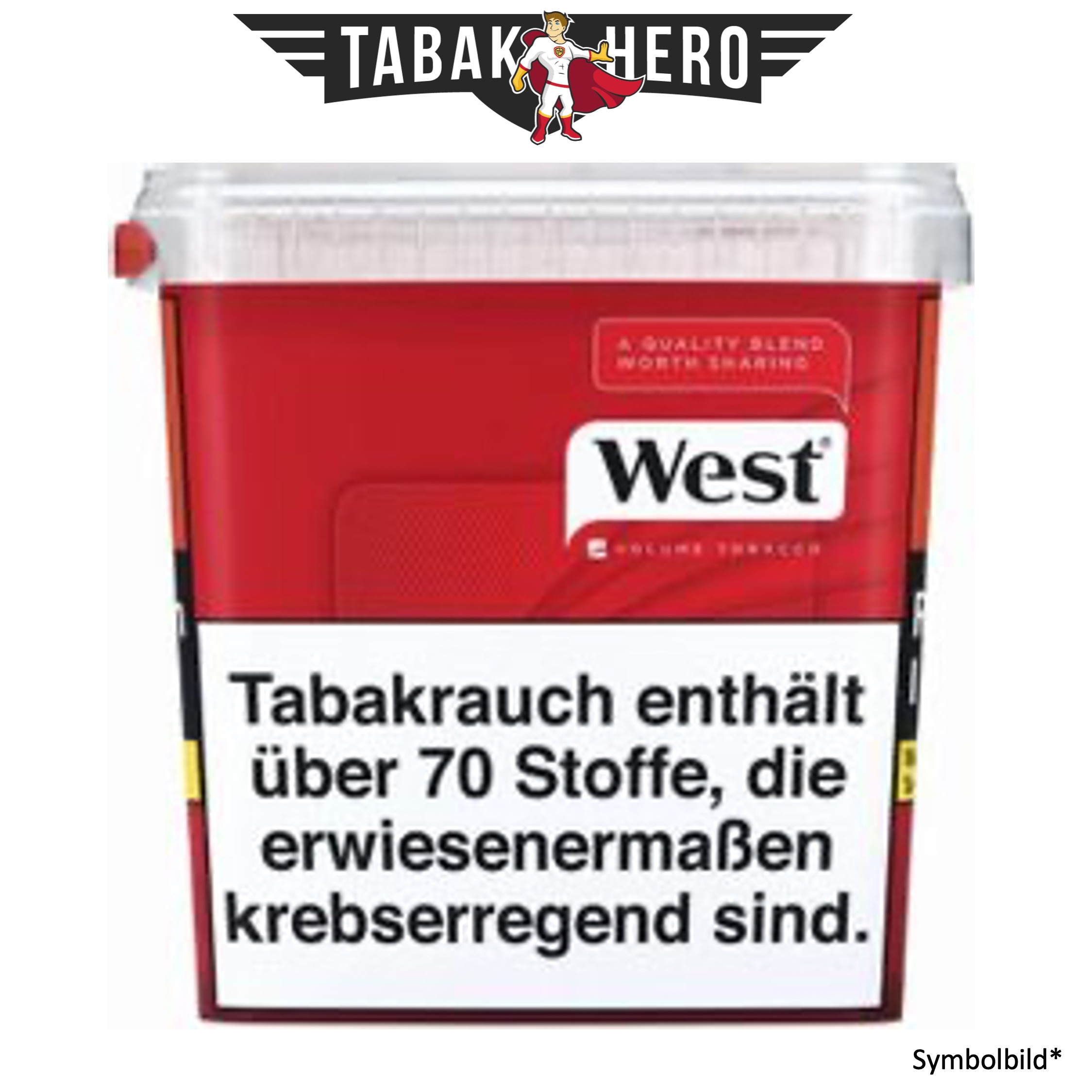West Red Tabak 205g Eimer (Stopftabak / Volumentabak)