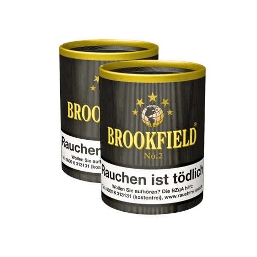 Brookfield No. 2 Pfeifentabak Bundle 2x 200g Dose Vorratspackung aromatischer Loose Cut Blend Vanille