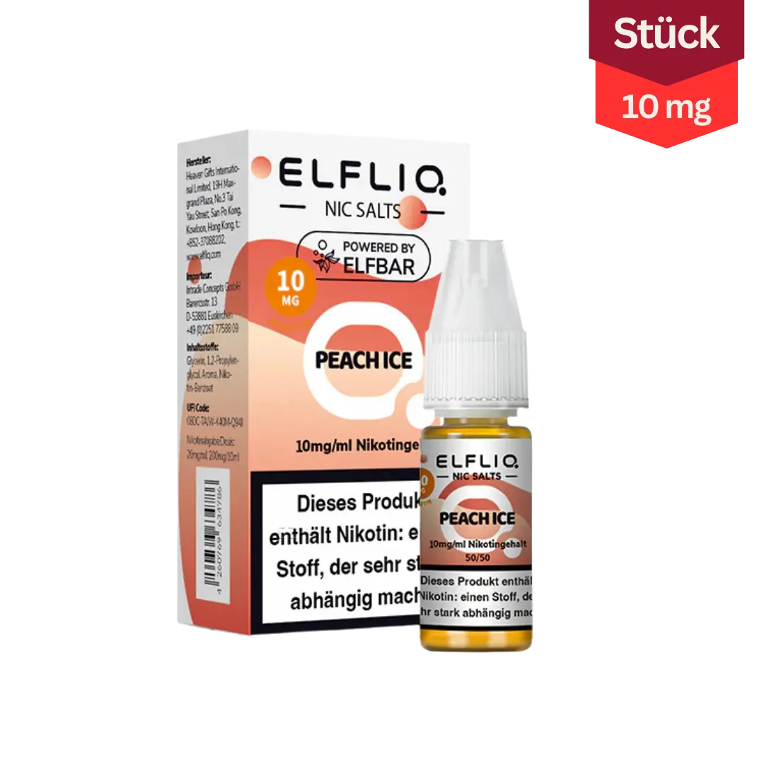 Elfliq Vape Liquid Peach Ice 10mg