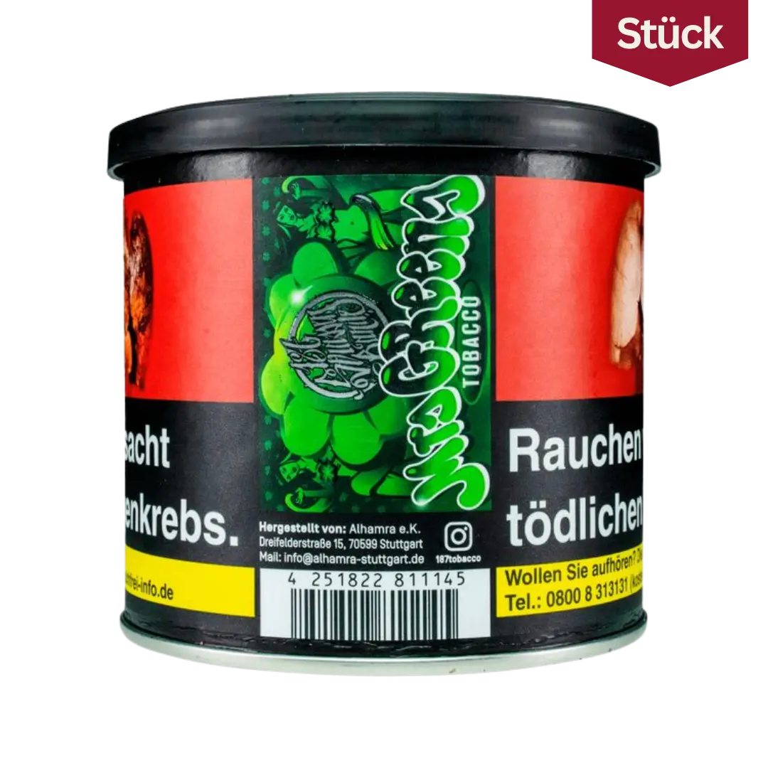 187 Tobacco Mrs Green Kuehle Zitrone Limette Tabak Shishatabak 200g