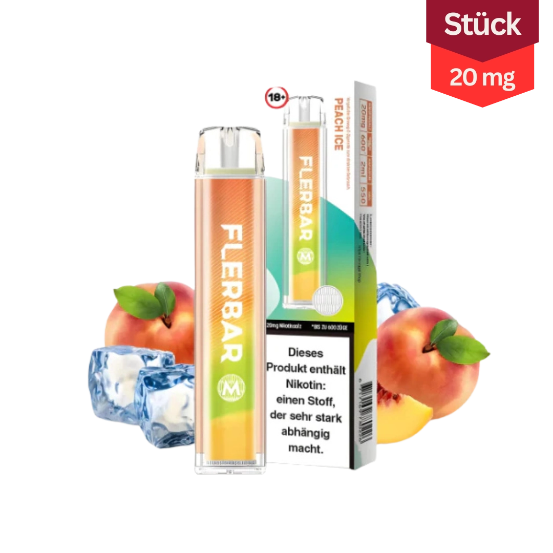 Flerbar M Peach Ice Vape Einweg E-Zigarette 20mg