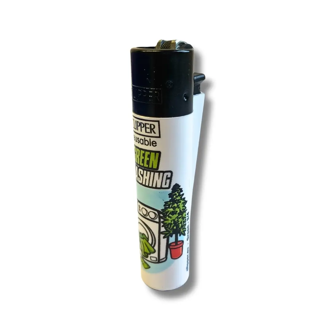 Clipper Feuerzeug Green 3/4 Ansicht