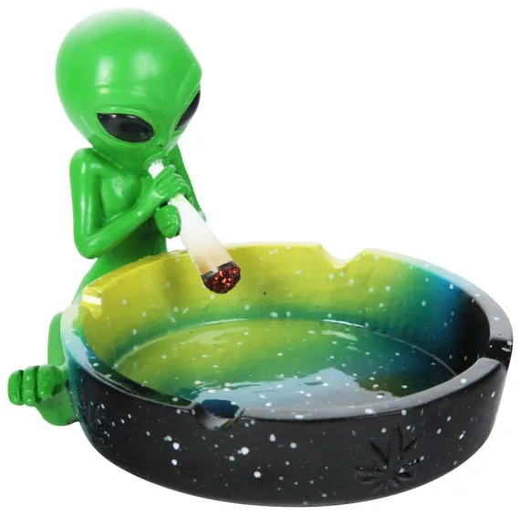 Keramik Aschenbecher Alien grün mit Farbverlauf
