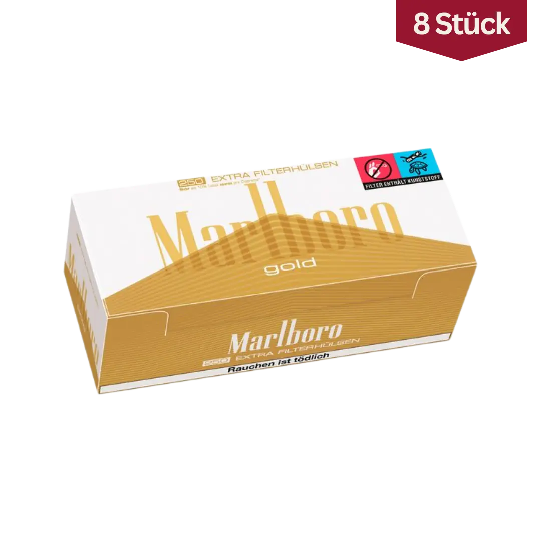  Bundle: Marlboro Gold Filterhülsen Extra Size (8x250 Stück)