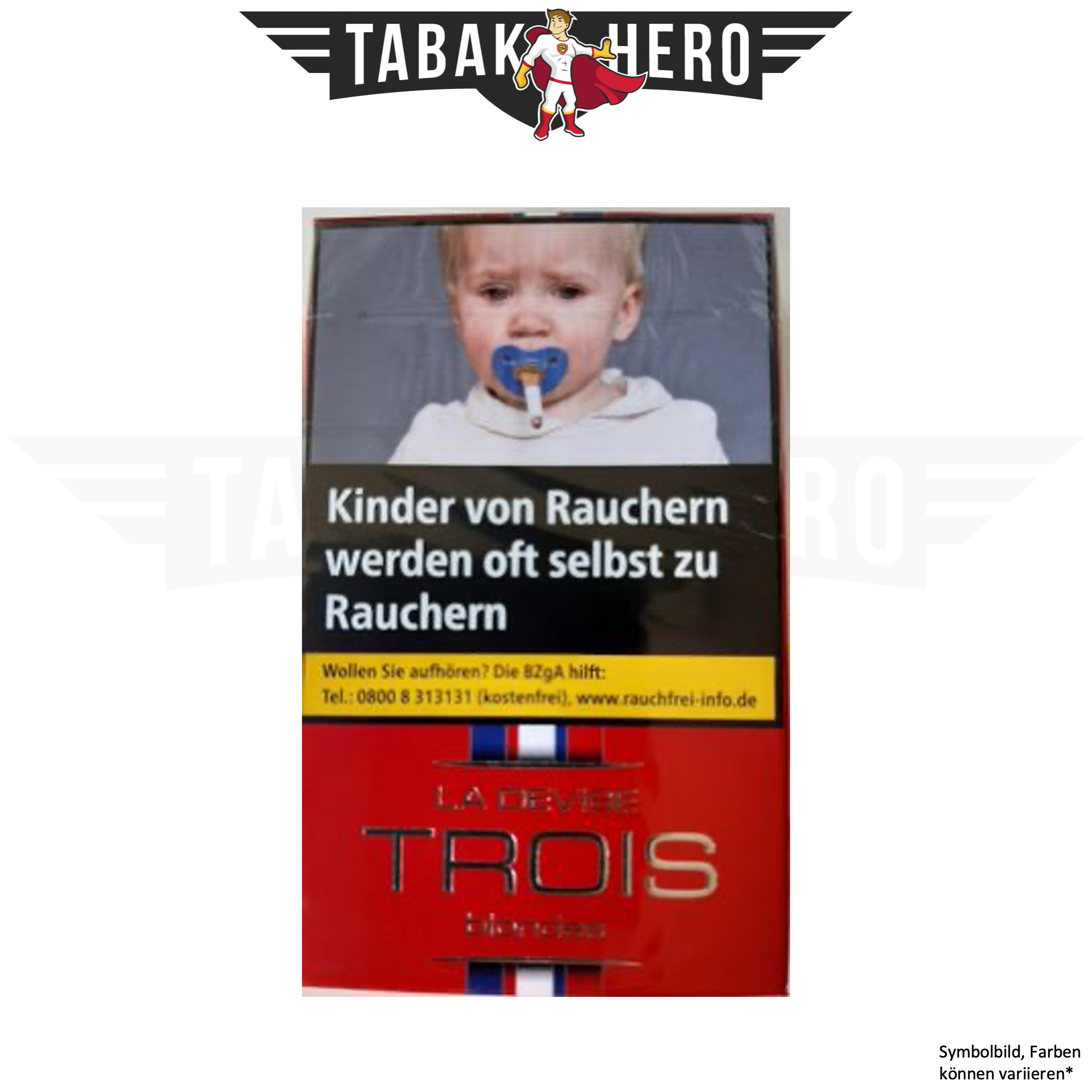 !ALTPREIS! La Devise Trois Blondes (Tricolore Fraternite rot) Zigaretten (20 Stück)