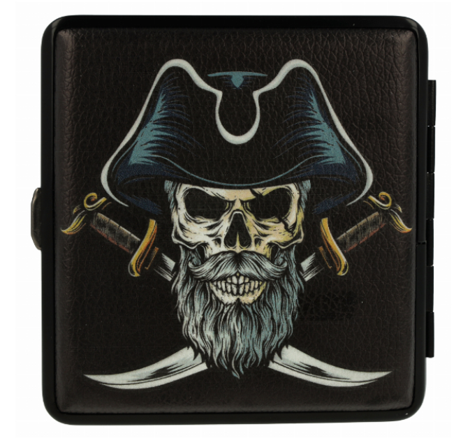 Etui mit Flaschenöffner Totenkopf Pirat mit Bart