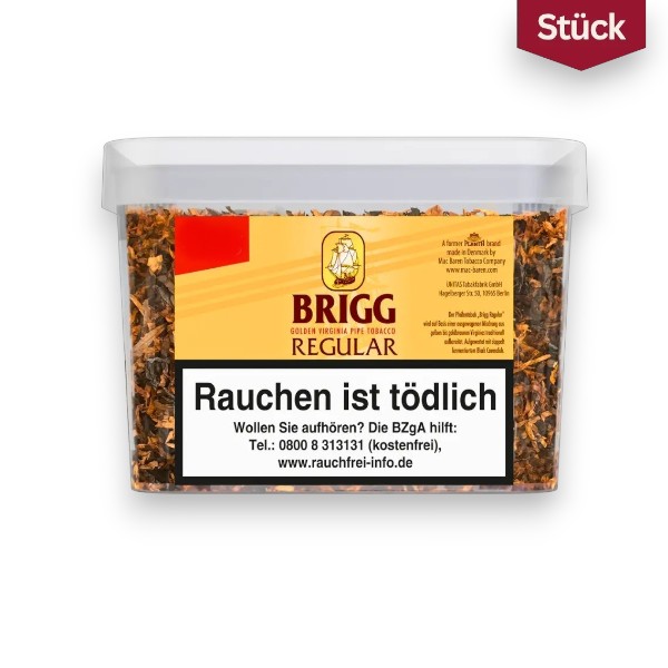 Transparenter Eimer Brigg Regular Golden Virginia Pfeifentabak 350g