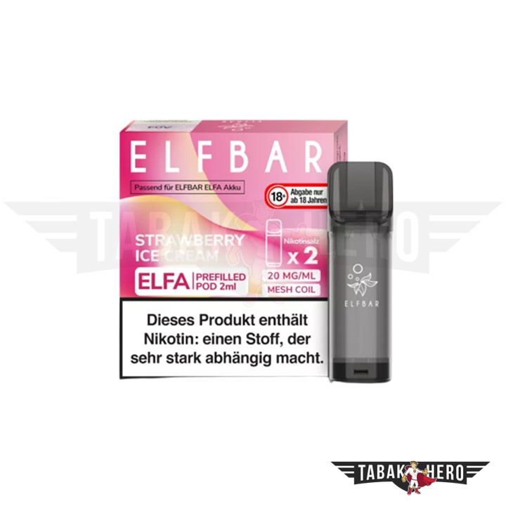 Elfbar - Elfa Pod Strawberry Ice Cream 20mg Nikotin (2 Pods)