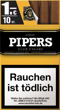 Bundle: Pipers Little Cigars Zigarren Gold  (10x10 Stück)