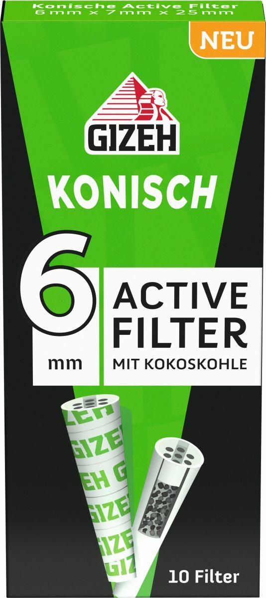Gizeh Filter Aktivkohle konisch (10 Filter)