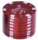 Grinder Poker Chips 42mm Rot mit Haizähnen (Ø 42mm / 3 Teilig)